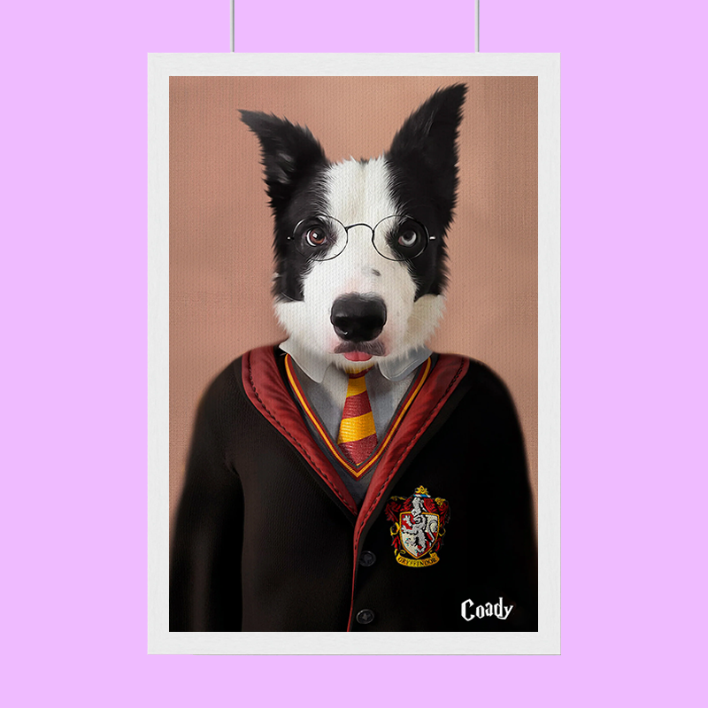 Harry Potter Gryffindor Custom Pet Portrait – Personalized Magical Pet Art